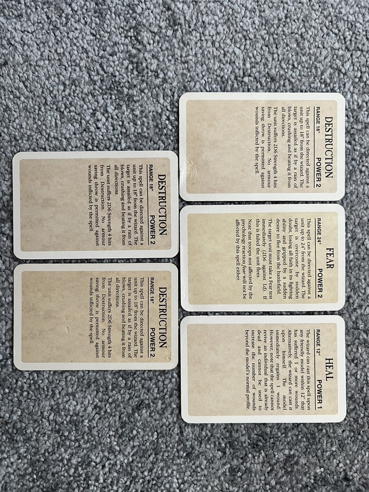 Battle Magic cards (5) - Warhammer Magic (5th Edition)