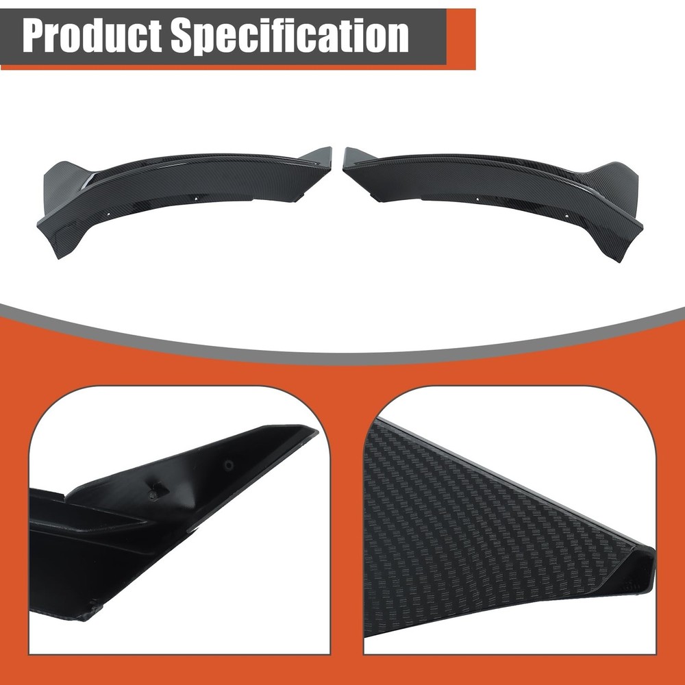 labwork 3 Pieces Front Bumper Lip Spoiler Splitter Carbon Fiber Style Replace...