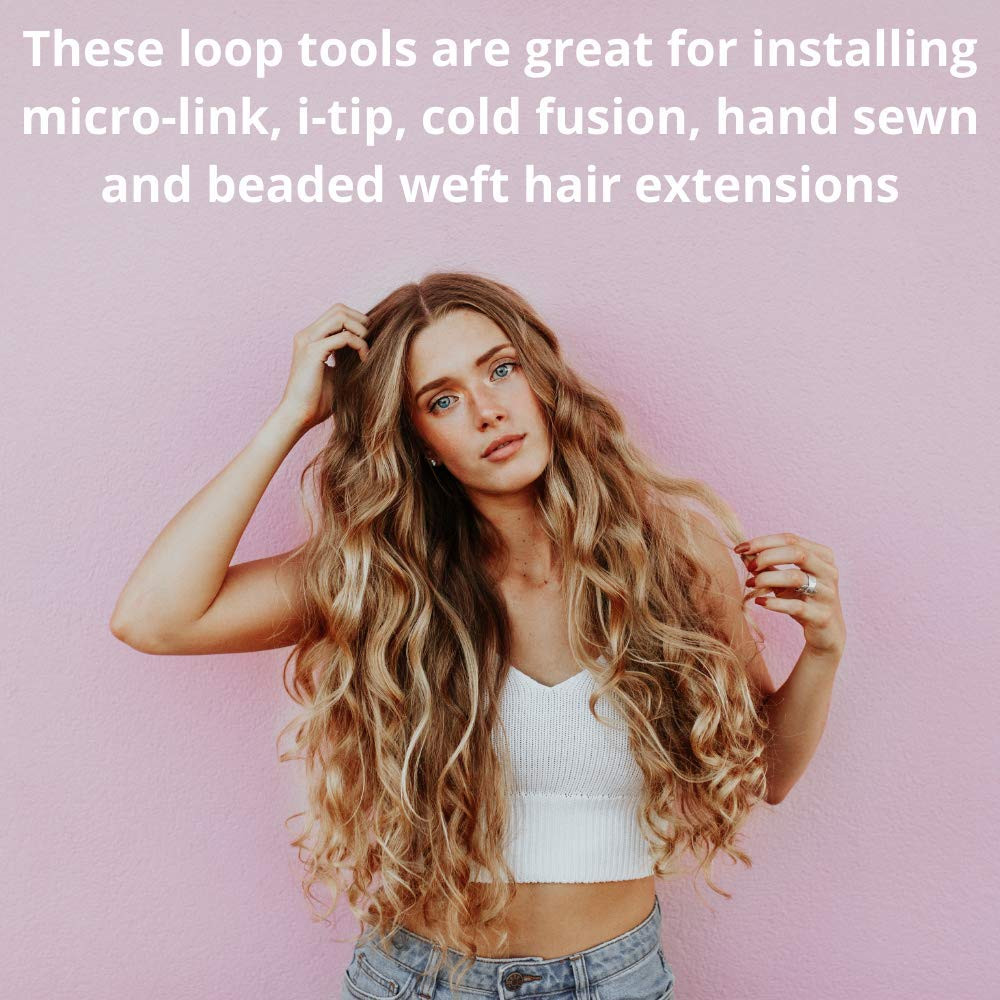 5 Wooden Hair Extensions Loop Needle Threader Wire Pulling Hook Tool for Silicon
