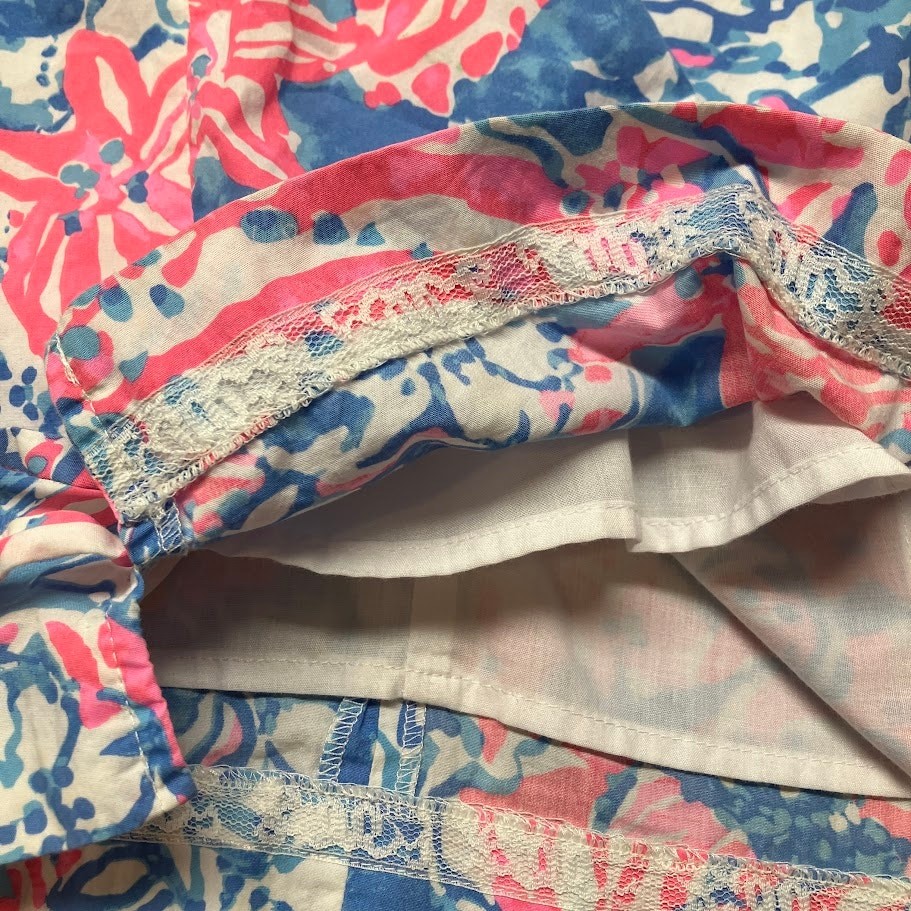 Lilly Pulitzer Pink White Blue Tropical Shift Dress Bay Blue Pop Pop Glow 6