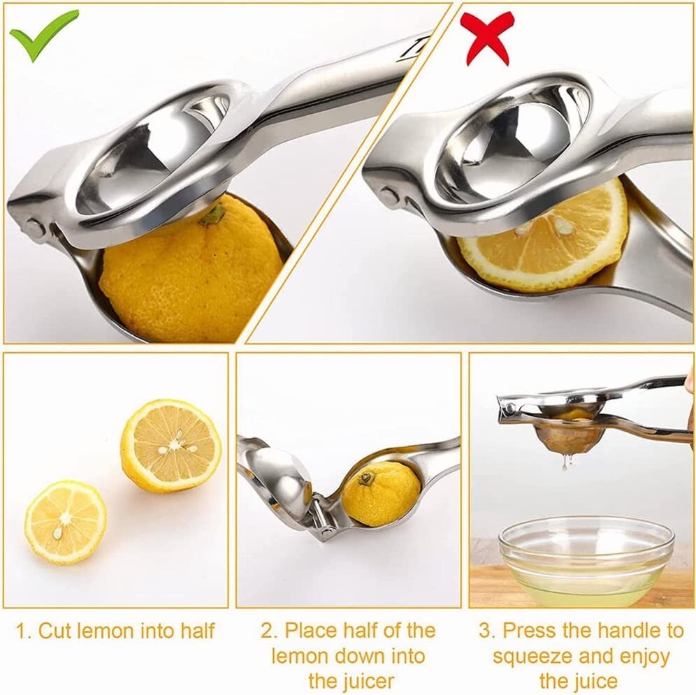 Stainless Steel Kitchen & Bar Lemon Orange Lime Squeezer Juicer Hand Press Tool