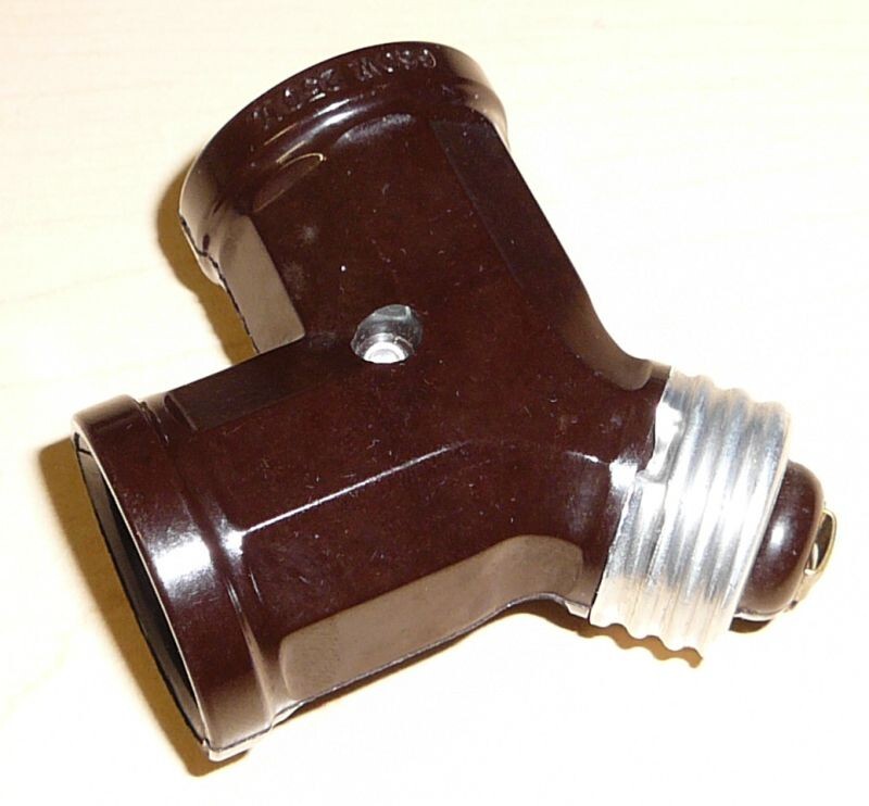 Leviton Y Type Light Bulb Converter Dual Twin Splitter Lamp Socket Adapter