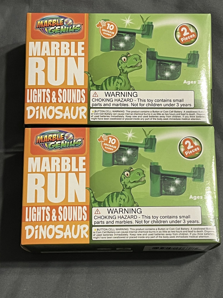 Lot (2) Marble Run Lights & Sounds Accessory Set🔥10 Randomized Dinosaur Sounds
