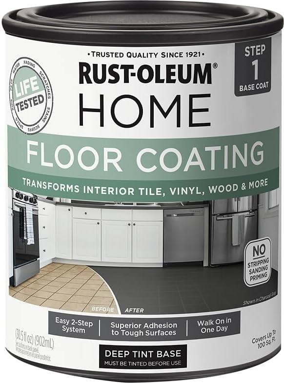 Rust-Oleum HOME Floor Coating, Deep Tint Base, Matte, Quart - 358877