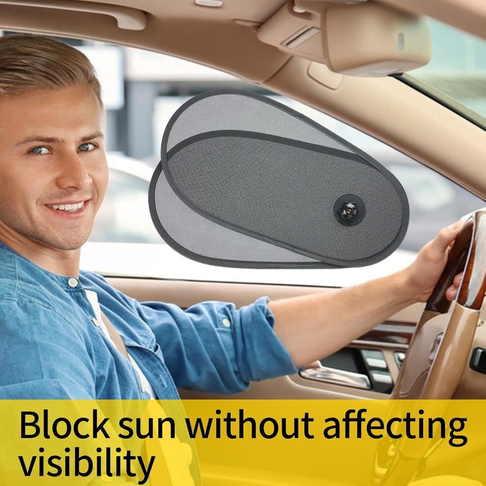 4pcs Adjustable & Rotatable Car Side Window Sun Shade Block Sun Glare for Driver