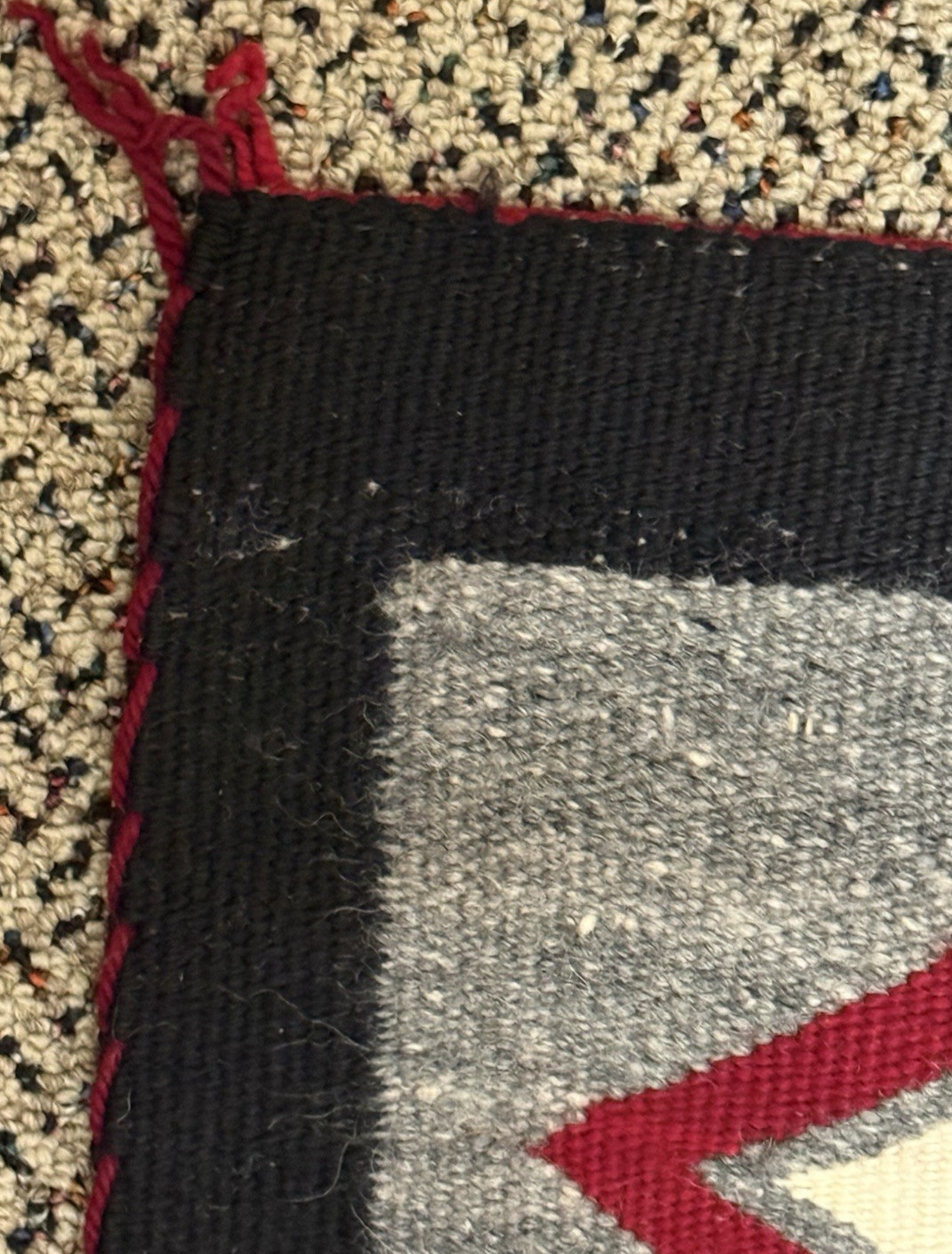 Large Near Mint Red Ganado Navajo Rug 75" x 45" #759