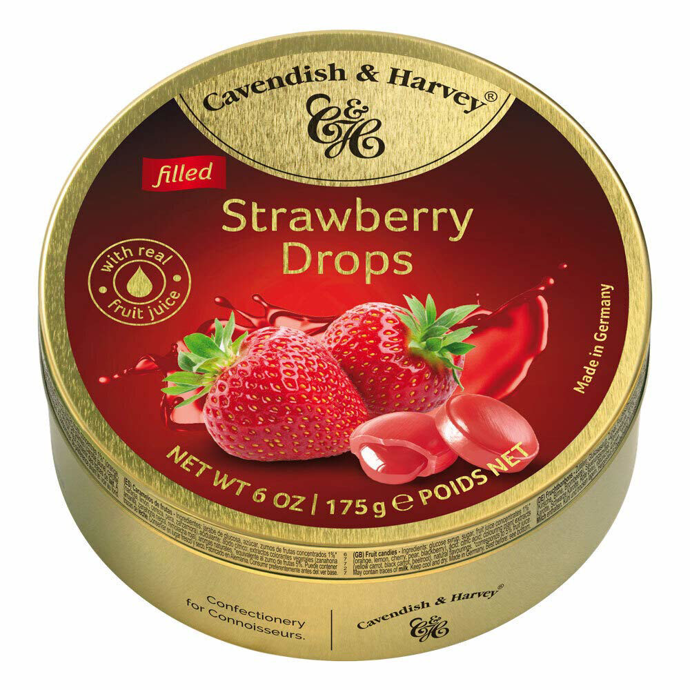 Cavendish & Harvey Strawberry Candy Drops 6 Ounce Pack