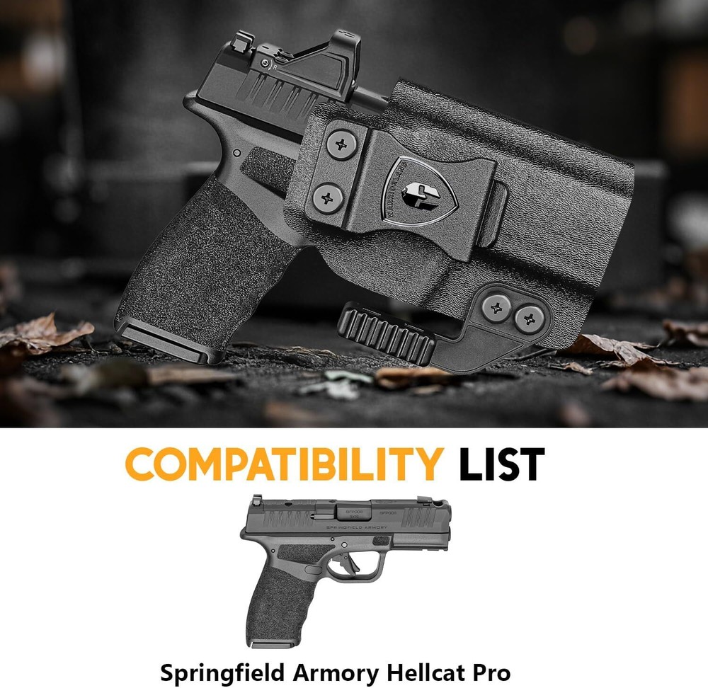IWB Kydex Holster Compatible with Springfield Hellcat Pro, Not Fit Hellcat, RH