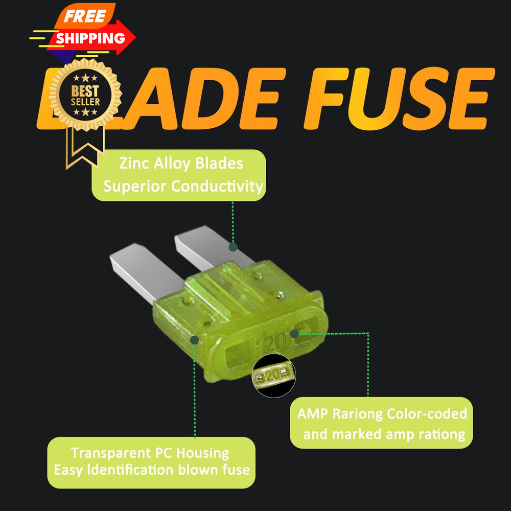 30PCS Micro 2 Blade Fuse ATR/APT Micro2 Kit 20A, 20A