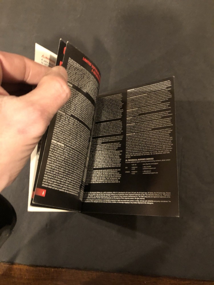 mafia 2 ps3 Manual Only