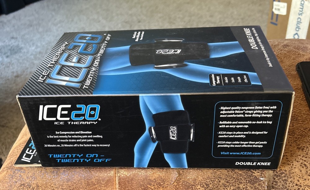 NEW - ICE20 Double Knee ICE Therapy Compression Wrap - FREESHIP