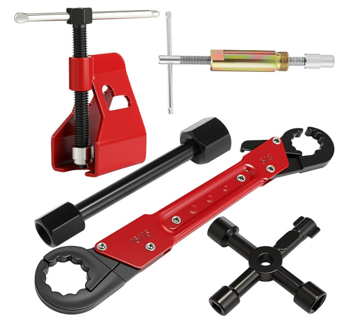 5 Pcs Angle Stop Wrench Kit Plumbing Tool, Compression Sleeve Puller for 1/2"...