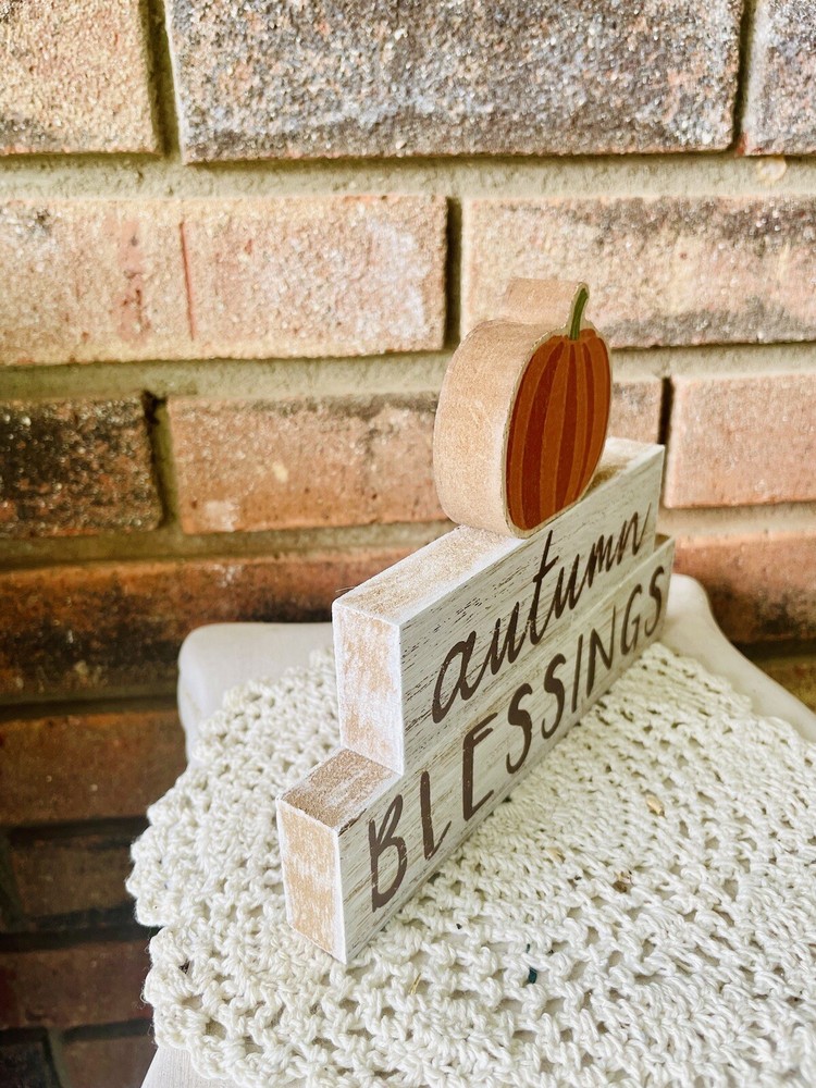 Autumn Blessings Pumpkin Stackers 3 Pc Set