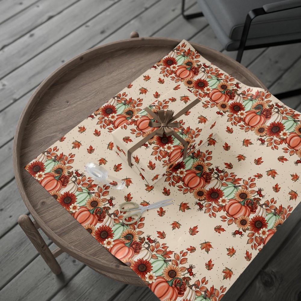 Autumn Fall Pumpkin Wrapping Papers