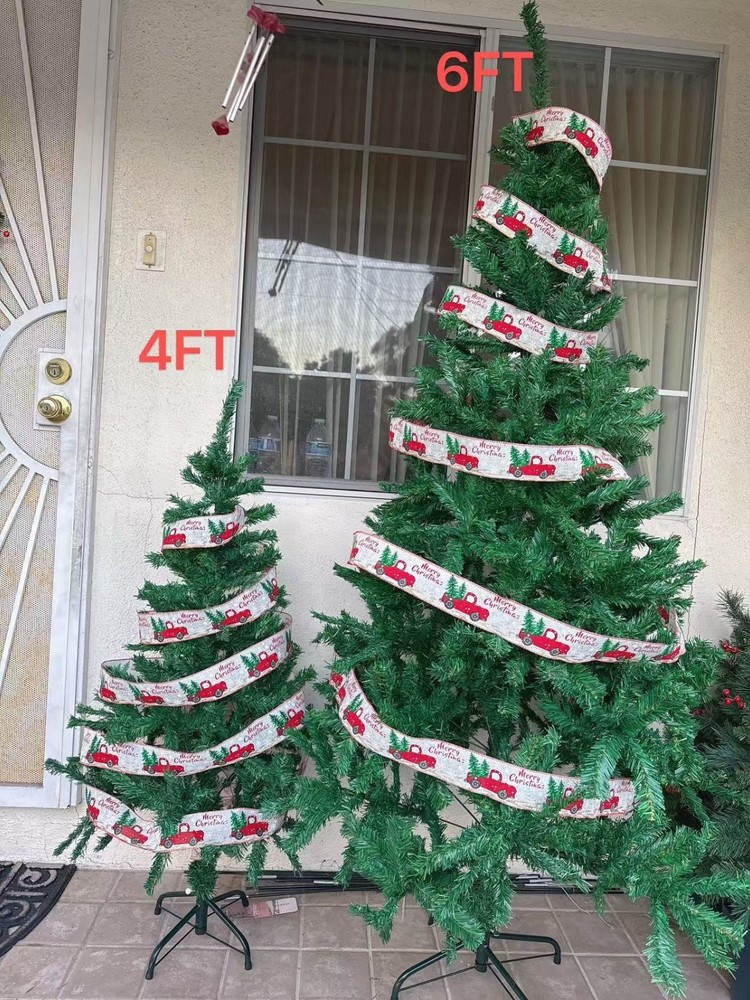 4FT Hinged Artificial Christmas Pine Tree with 200 Dense Branches, easy assembly