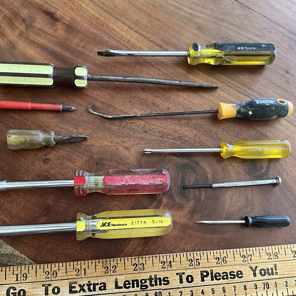 Vintage Lot 11 Screwdrivers Nut Driver Tools