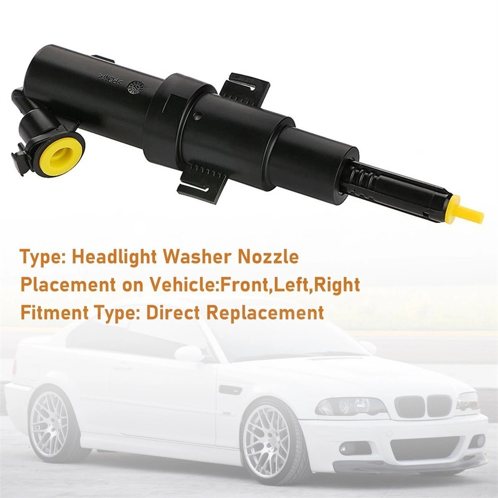 Left Front Headlight Spray Washer Nozzle for BMW 3 Series E46 1997 2005 Plastic