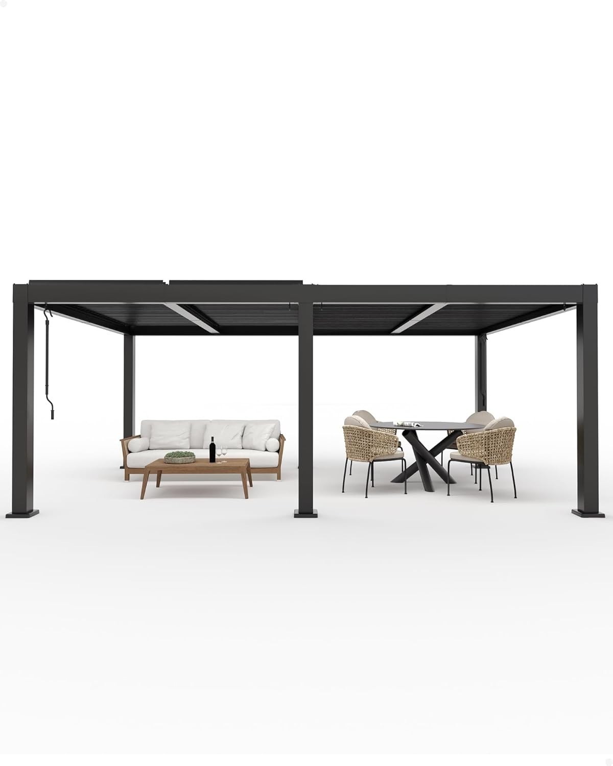 All-Aluminum Pergola 12' x 20' with Adjustable Roof, New