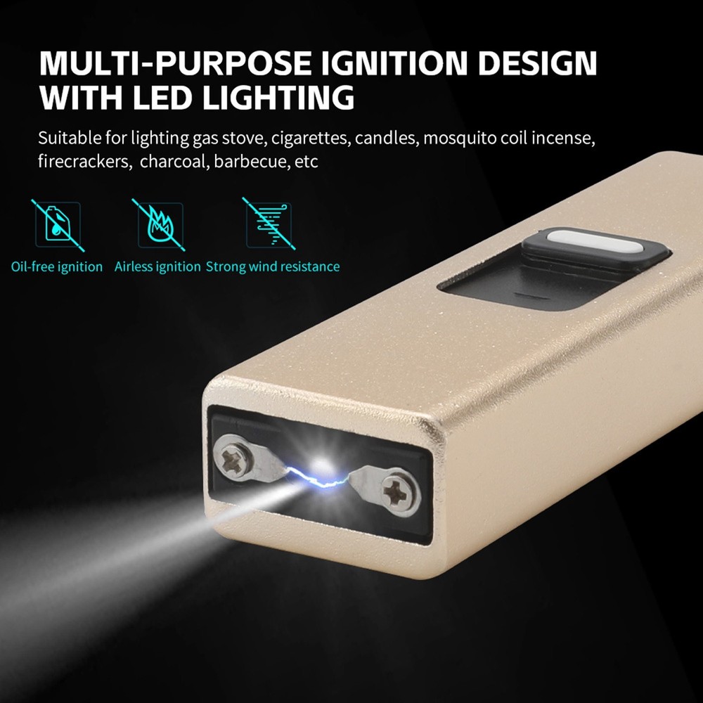 Pulse Arc Igniter USB Charge LED Light Barbecue Kitchen Fire Starter