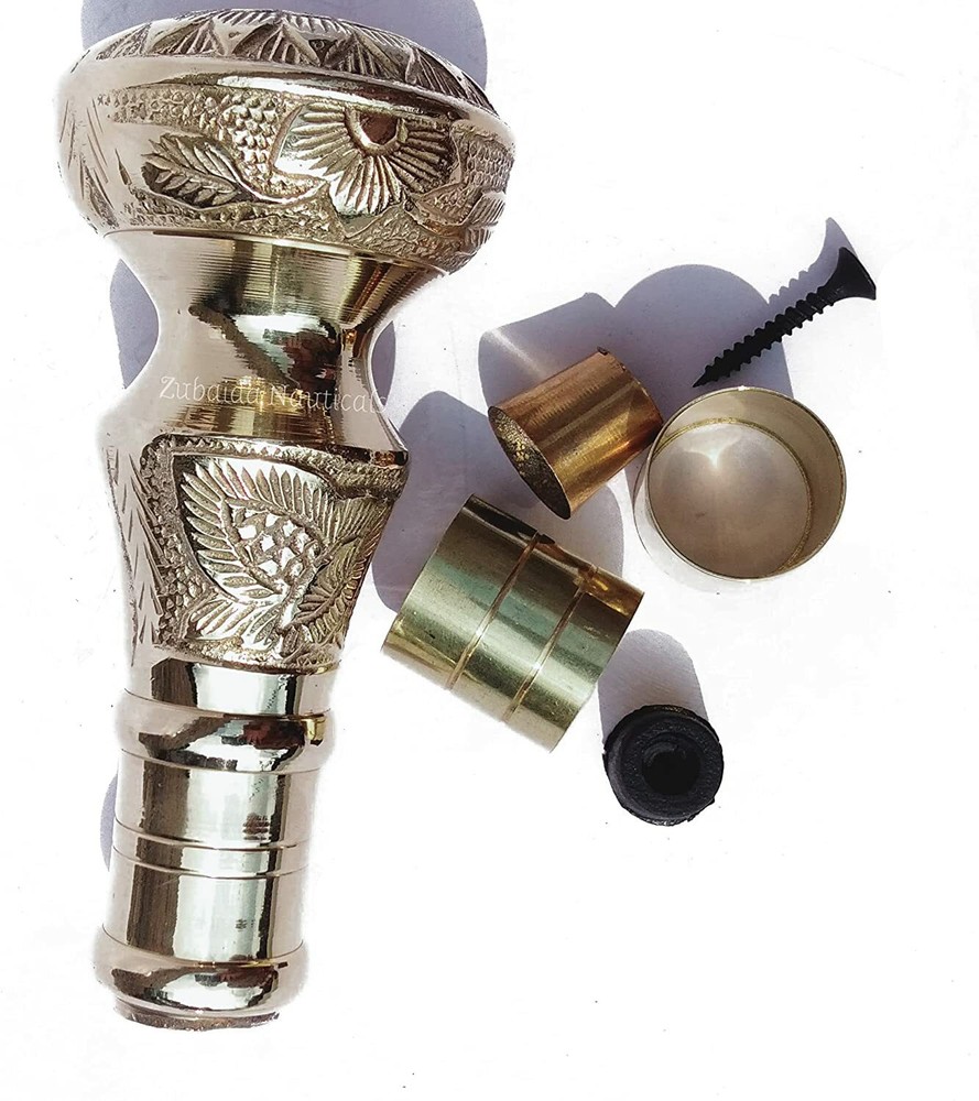 Nauticals Embossed Solid Brass Beautiful Designer knob for Walking Stick Handle