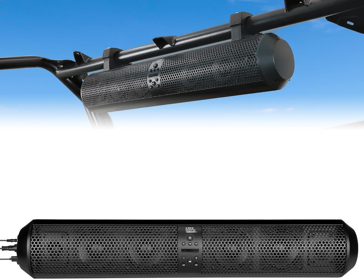 KEMIMOTO 28 In UTV Soundbar Bluetooth 2X Tweeter 4X Subwoofer Sound Bar Wireless
