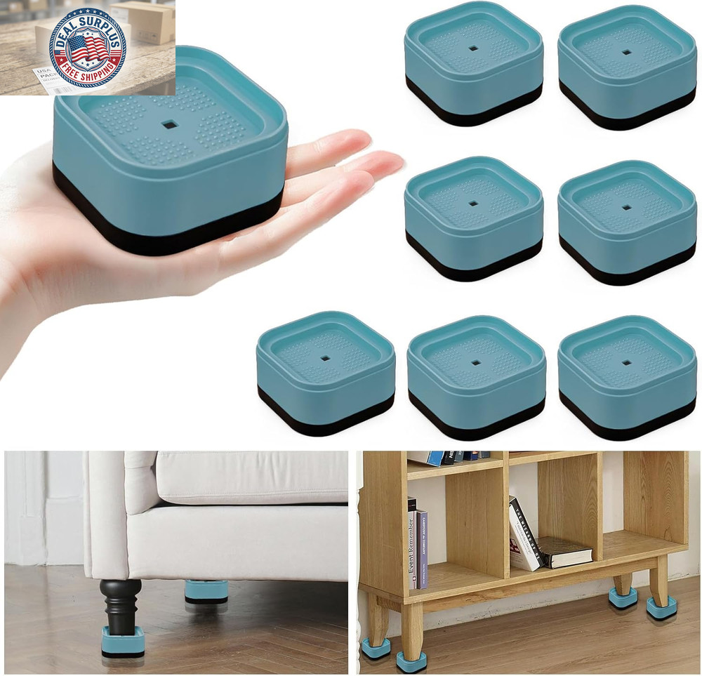 12 Pack Furniture Risers, Adjustable Bed Risers Heavy Duty Stackable Bed Raisers