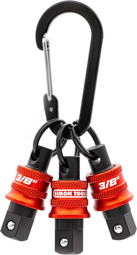 Socket Holder Keychain 3pc - 3/8 Socket Organizer with Quick Release and Clip -