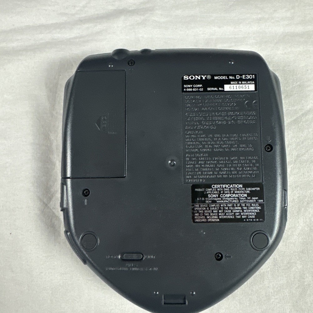 SONY Disc-man D-E301 ESP Digital Mega Bass Player Won’t Read Discs