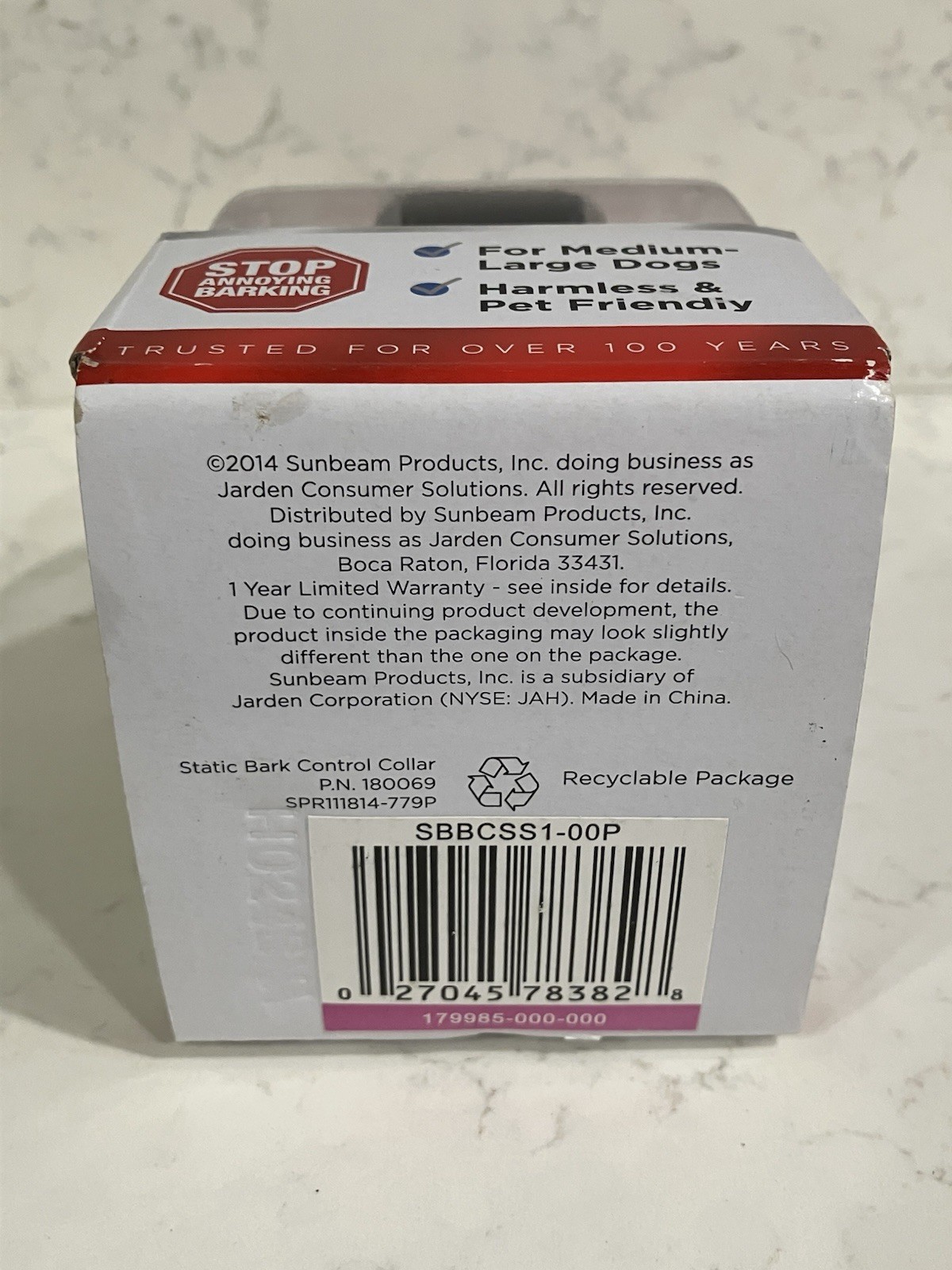 Sunbeam Bark Deterrent Mini Collar Static Bark Control NIB