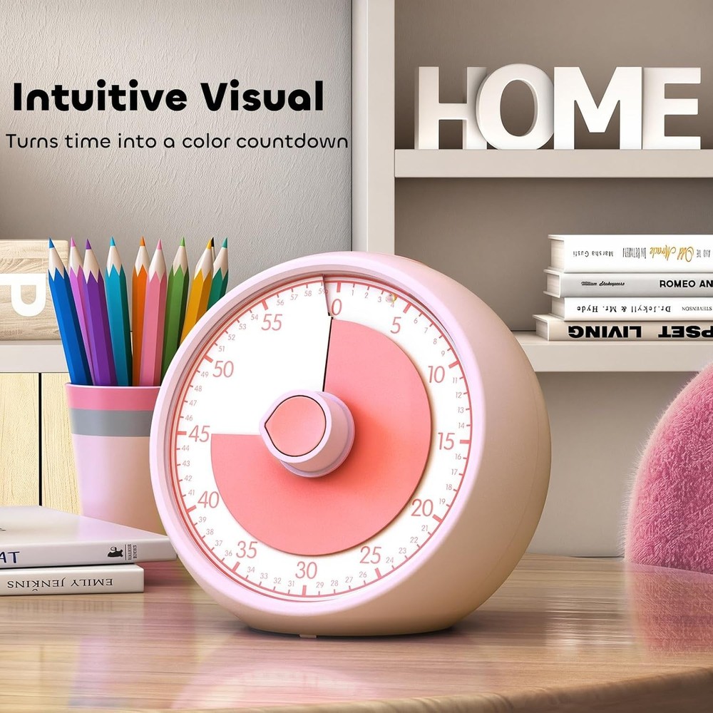 Visual Timer for Kids 60-Minute - Countdown Timer with Optional Alarm, Focus ...
