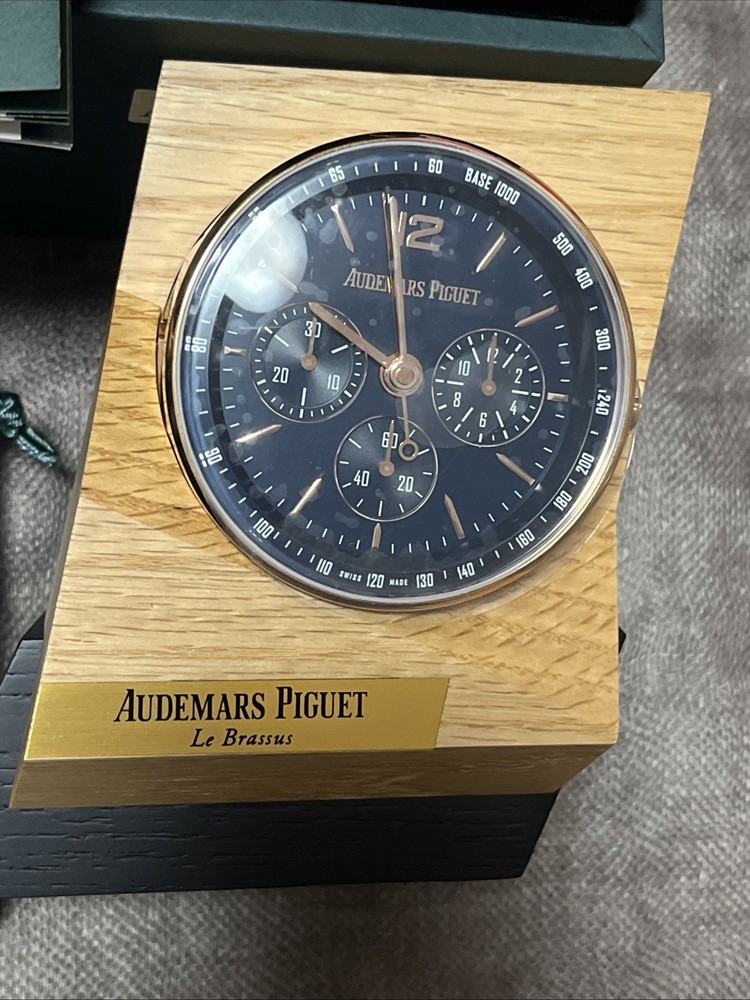 Original Audemars Piguet Code 11.59 Rose Gold Blue Dial Table Clock