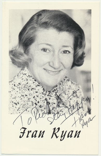 Fran RYAN / Inscribed Photograph Signed
