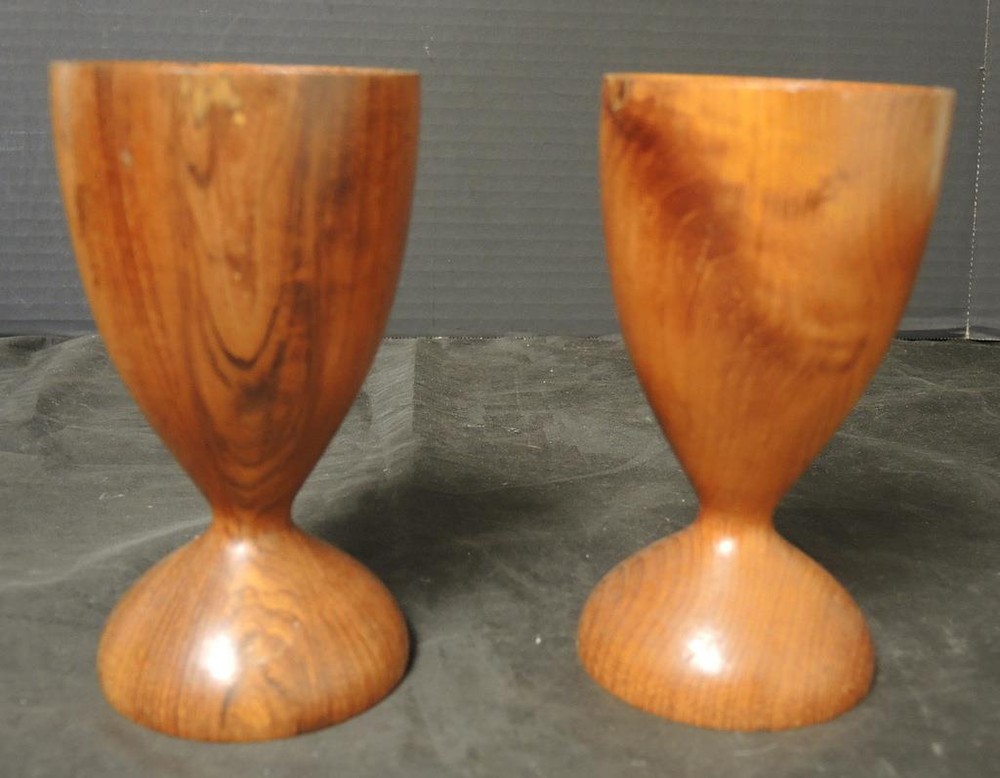 Vintage Contemporary Wood Candlesticks