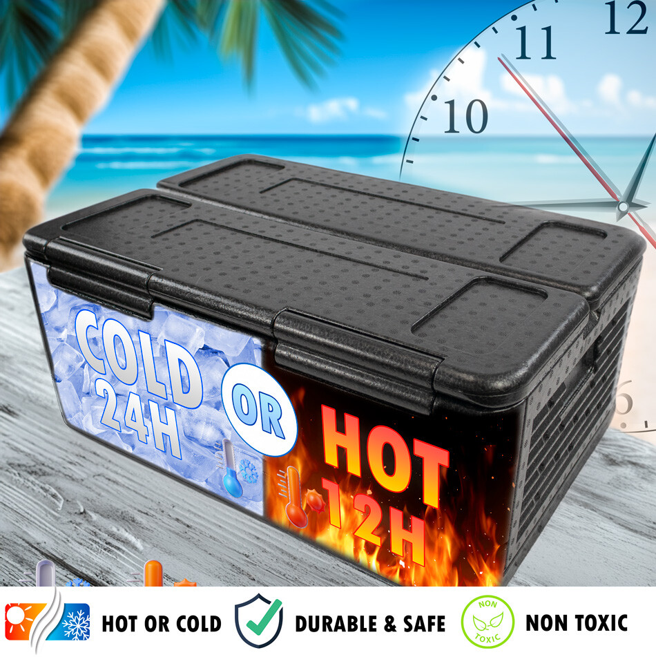 Cooling Chilling Collapsible Cooler Chest Box Insulate Iceless Foldable Portable