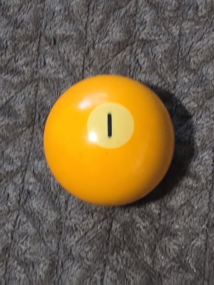 🎱Vintage Replacement Belgian(#1) Pool Ball~Billiards Solid Yellow Ball 2"