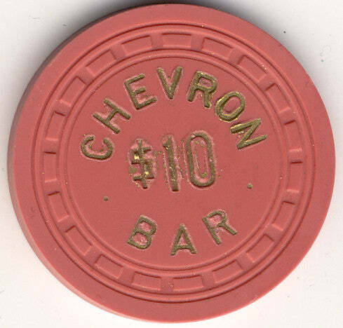 Chevron Bar Casino Searchlight Nevada $10 Chip 1957