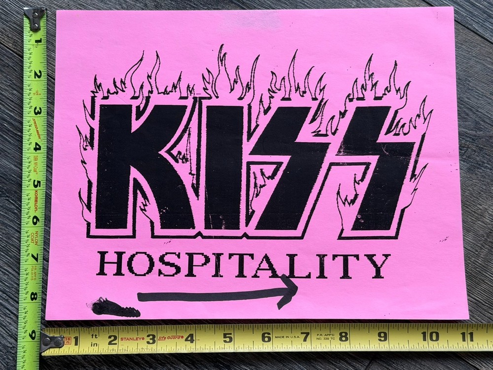 KISS Concert Backstage Sign Reunion Tour Hospitality Vintage Kiss Memorabilia