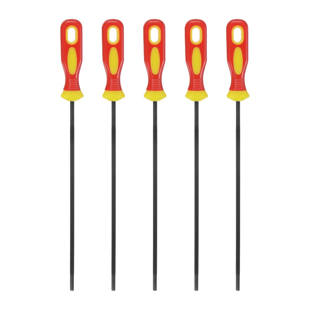 5-Pack Chainsaw Sharpening File, 3/16" with Handle for Sharpening [Yellow,Red]