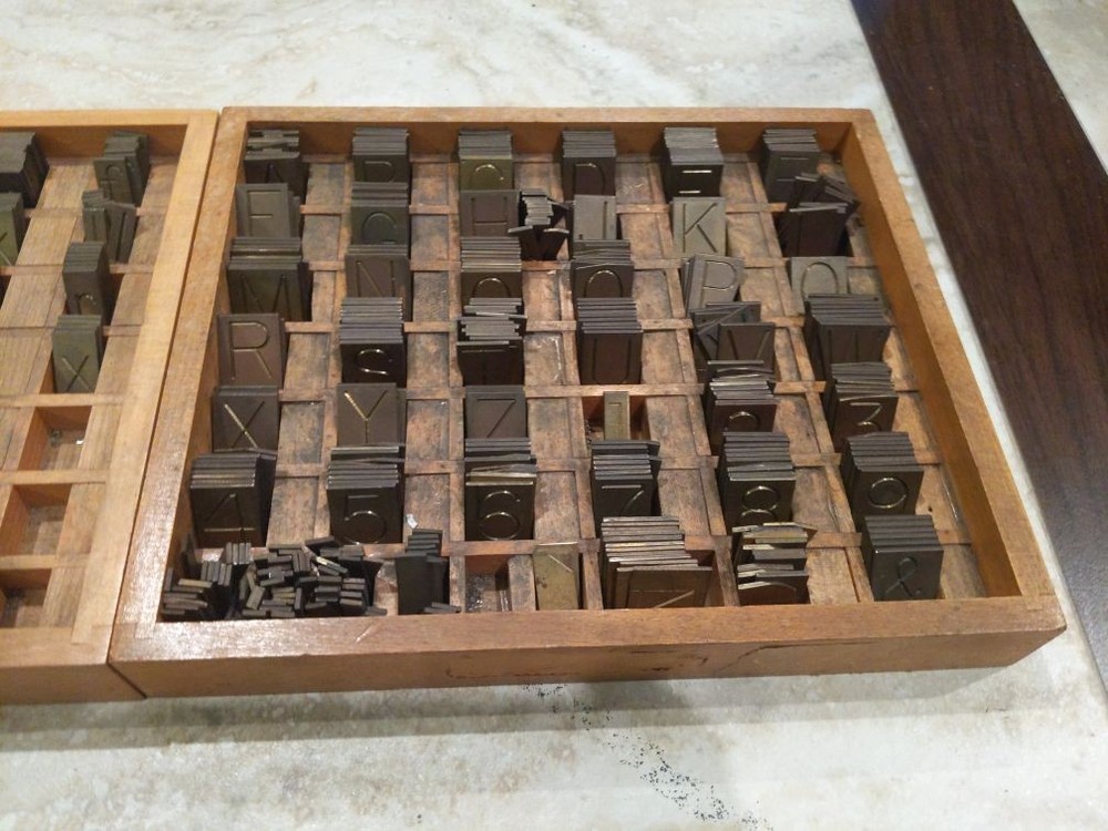 Capital/Lowercase Brass Movable Type for Pantograph Engraving, Complete Sets
