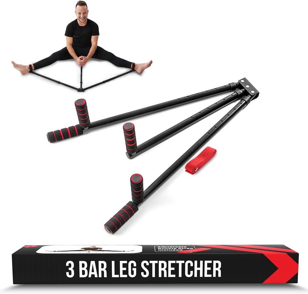 Split Machine for Flexibility with Trainer APP – Adjustable 3 Bar Red, Black