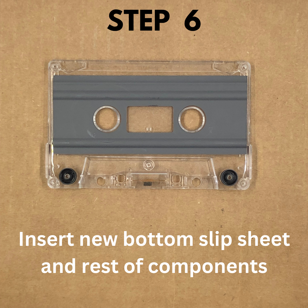 AUDIO CASSETTE TAPE REPLACEMENT COMPONENT KIT Pressure Pad Slip Sheets & Shield
