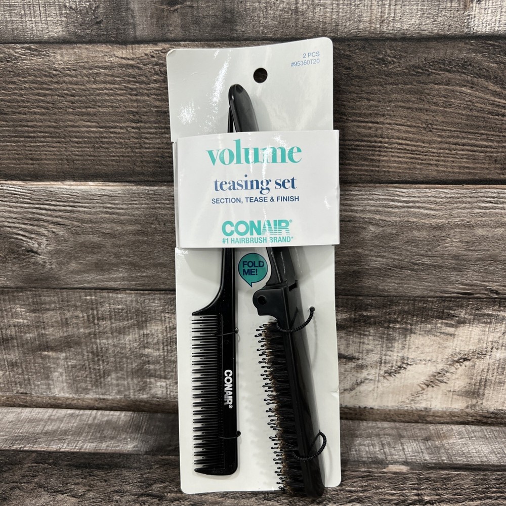 Conair Volume Teasing Comb & Foldable Teasing Hair Brush - 2 pc