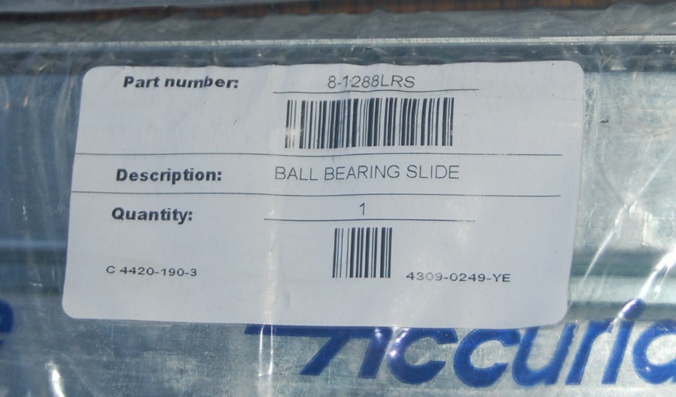 1 PAIR of NEW SNAP-ON TOOLS #8-1288LRS 27" BALL BEARING DRAWER SLIDES