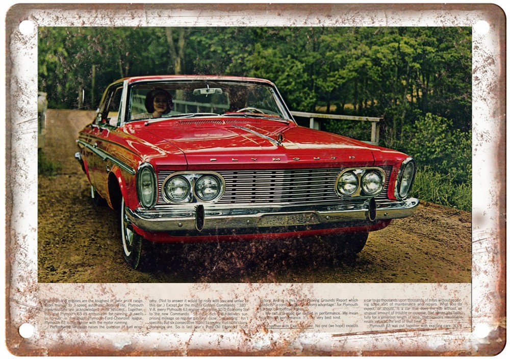 1963 Plymouth Vintage Auto Advertisement Retro Look Metal Sign AN1281