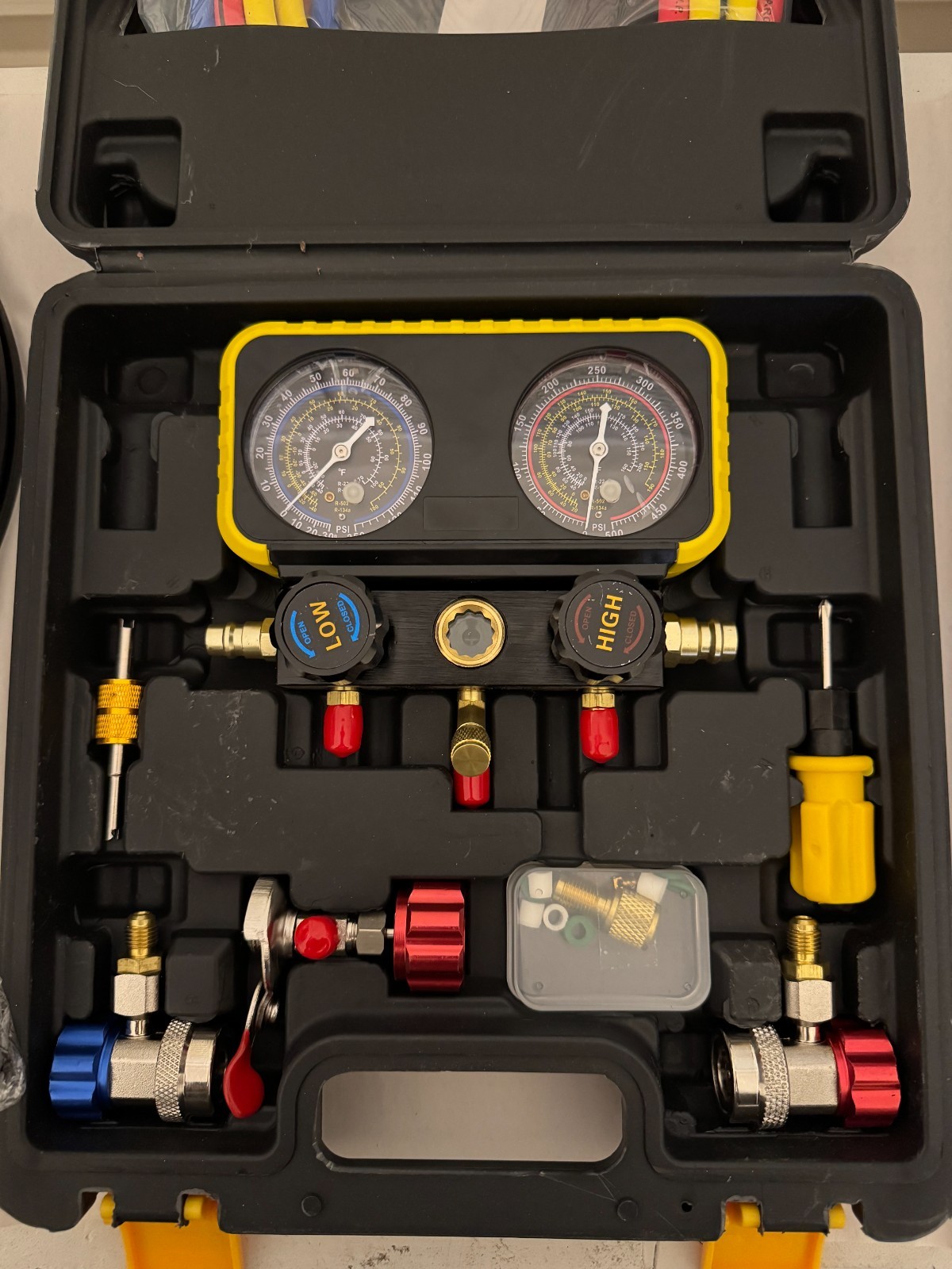 R134A R12 R22 R502 AUTO AIR CONDITIONING MANIFOLD GAUGE - SEE PICTURES