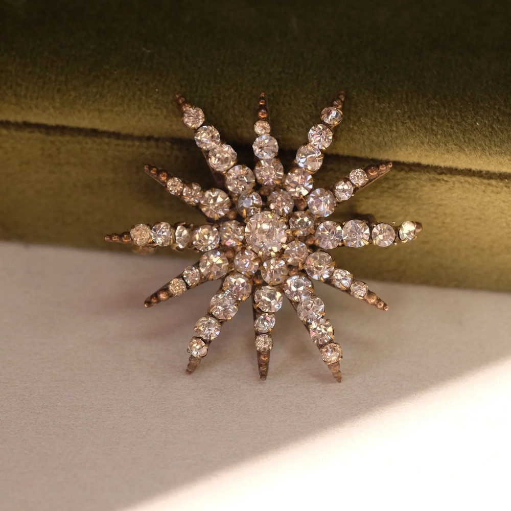 Victorian Gold filled Paste Star Brooch