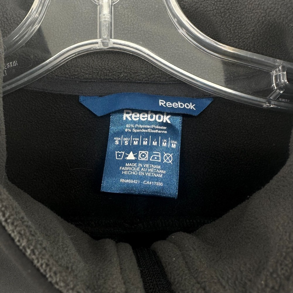 Reebok Men's Shell Jacket Size Medium Black Full Zip Fleece Lined