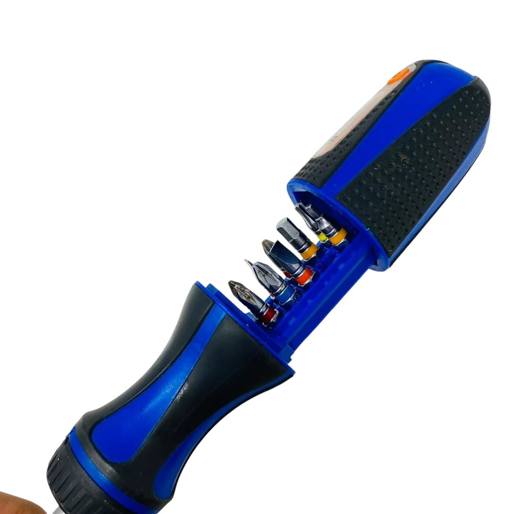 Projahn, Detachable, Changeable Bits Screwdriver w/ 10 Bits, Blue Handle