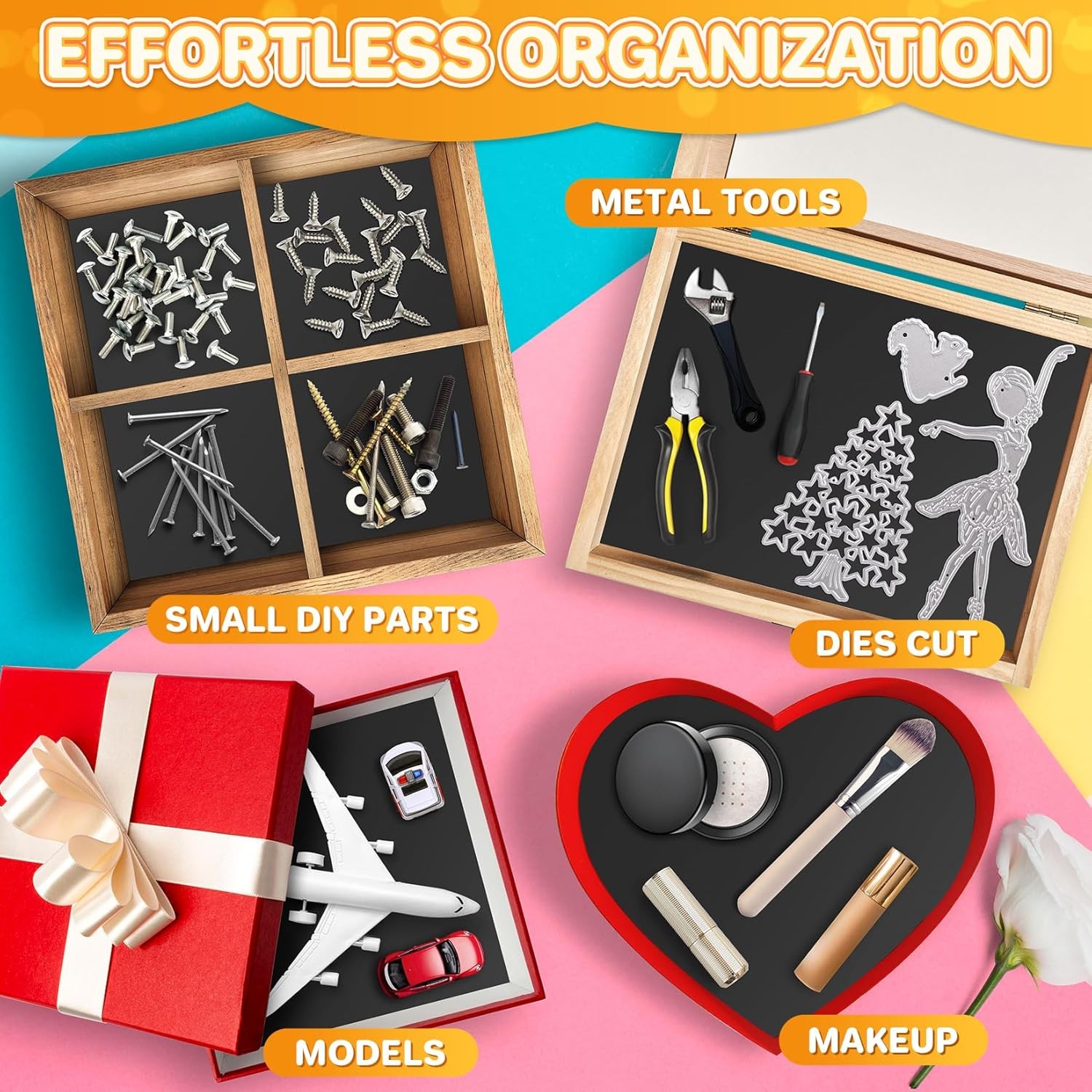 FINDMAG Magnetic Sheets, 12 Pack, 4" x 6" Magnet Sheets with Adhesive Backing, C