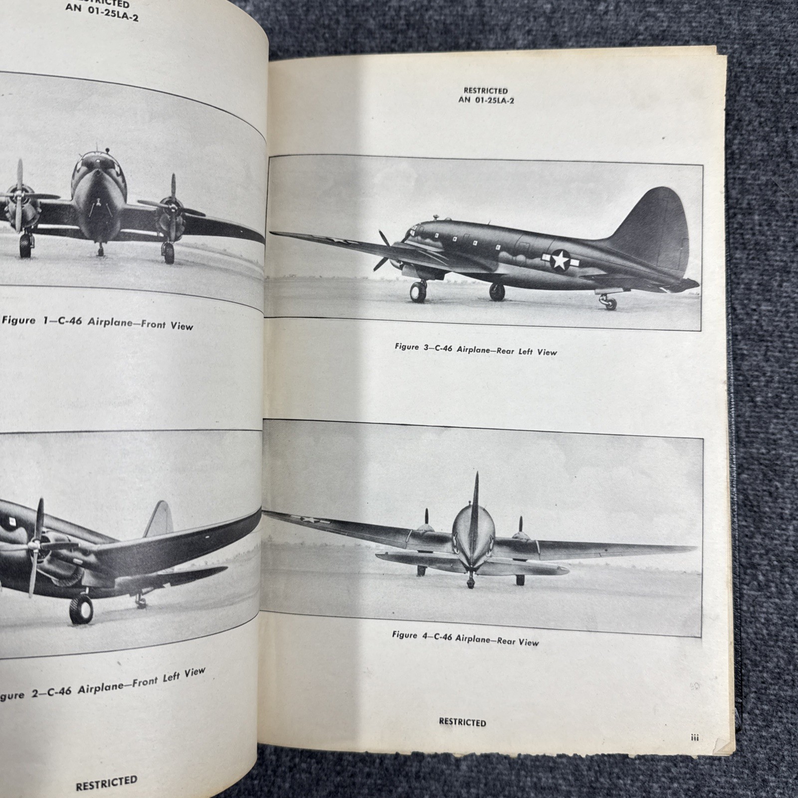 Rare 1945 A.A.F. Publications AN 01-25LA-2 Air Force Aircraft Maintenance Manual